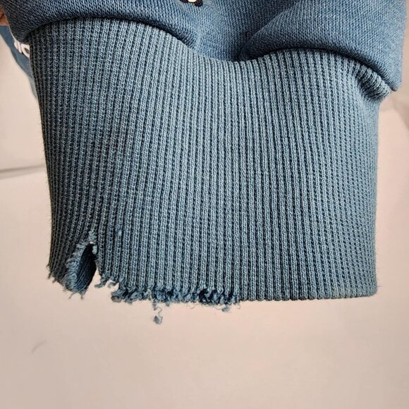 adidas Hoodie Mens XL Teal Blue All Over Print Fleece L/S Sweatshirt - Picture 7 of 7